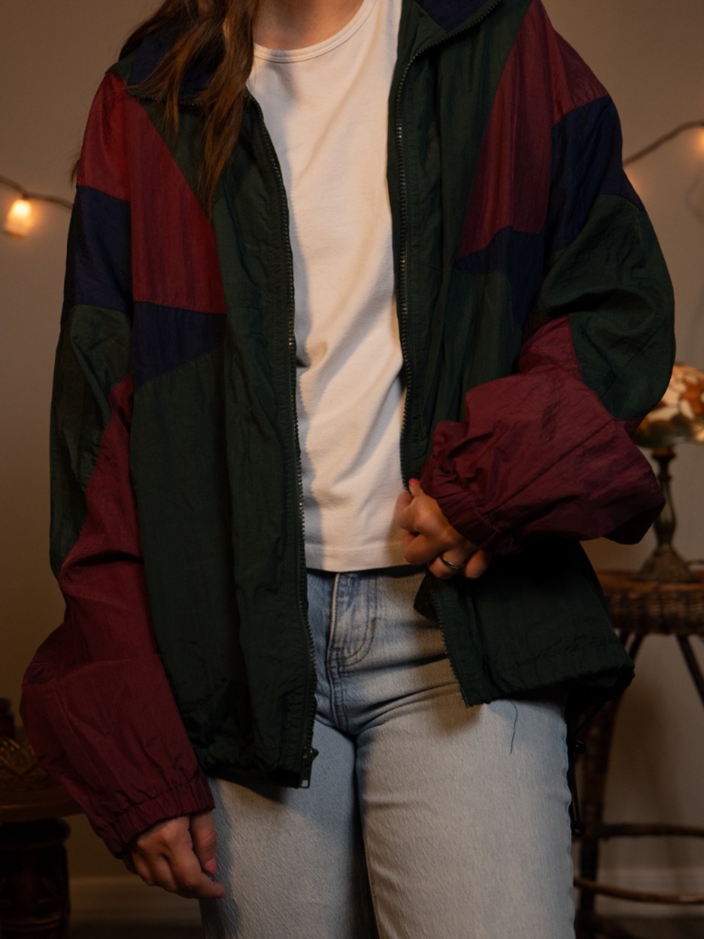 VINTAGE M Sport 90's Windbreaker Color block Size Large